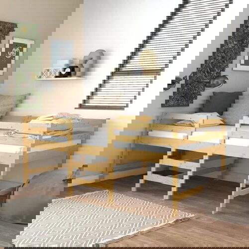 VidaXL Posteljni okvir 90x200 cm trdna borovina Slike