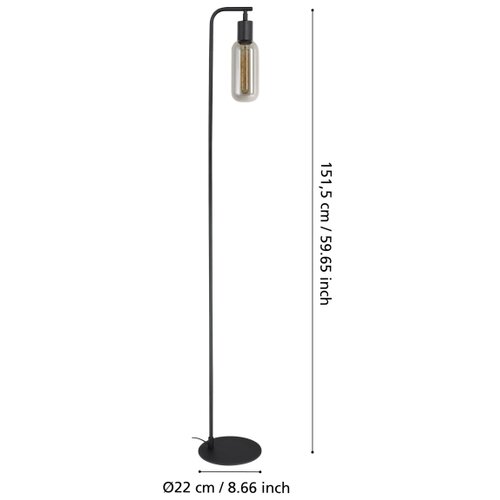 Eglo 901008 - podna lampa maione 1xE27/4W/230V crna/dimna Slike