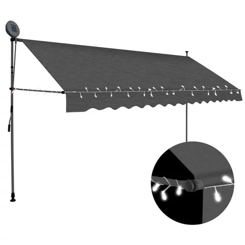  Ročno zložljiva tenda z LED lučmi 400 cm antracitna