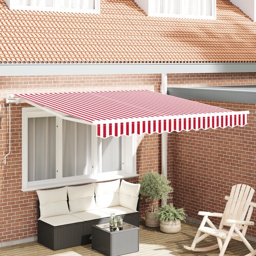 VidaXL Avtomatska retraktibilna tenda Rdeča in bela 300x250 cm Slike