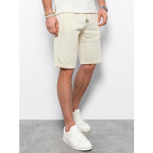 Ombre Men's short shorts with pockets - cream Slike
