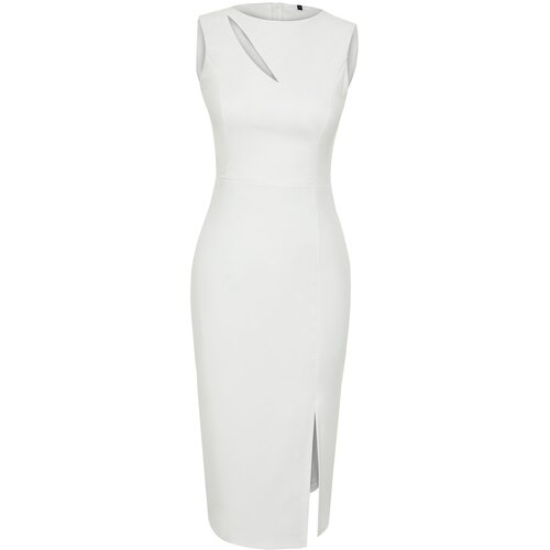 Trendyol White Window/Cut Out Detailed Woven Dress Slike