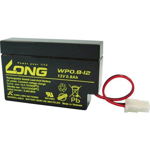 Long WP0.8-12 WP0.8-12 svinčeni akumulator 12 V 0.8 Ah svinčevo-koprenast (Š x V x G) 96 x 62 x 25 mm amp vtičnica nizko samopraznjenje\, brez vzdrževanja, (20438437) Cene