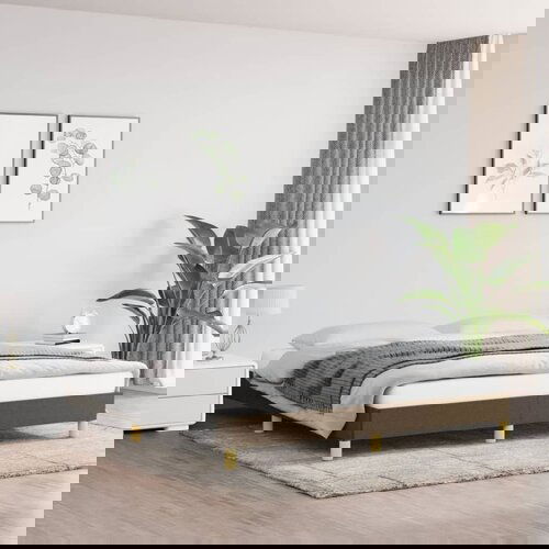 The Living Store Posteljni okvir brez vzmetnice temno rjav 180x200 cm blago - Posteljni Okvir, (21527110) Cene