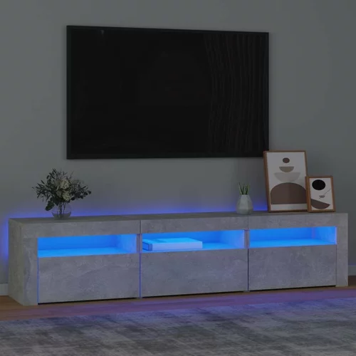 TV ormarić s LED svjetlima siva boja betona 180x35x40 cm