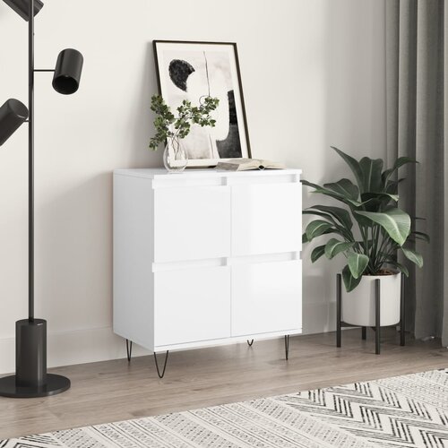 VidaXL Komoda visok sijaj bela 60x35x70 cm inženirski les Slike