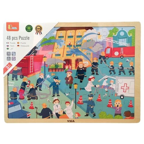 Viga Drvene puzzle za djecu, Ga&amp;scaron;enje požara, 48 komada Slike