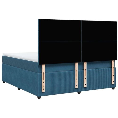 VidaXL Krevet s oprugama i madracem tamnoplavi 180x200 cm bar&amp;scaron;unasti Slike