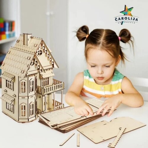 WOODCRAFT 3D DRVENA PUZZLA - GOTSKA VILA Slike