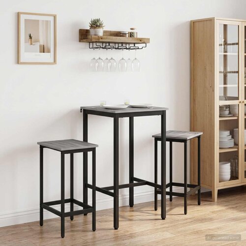  Stol za bar 52 x 52 x 90 cm Konstruirano drvo Siva Sonoma Slike
