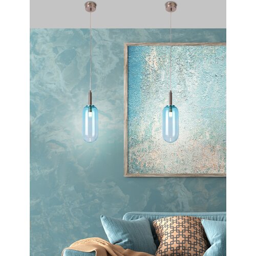 Candellux Modra LED viseča svetilka s steklenim senčilom &amp;oslash; 13 cm Fiuggi &amp;ndash; Slike