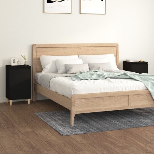  Noćni ormarići 2 kom crni 40 x 35 x 70 cm konstruirano drvo Cijene