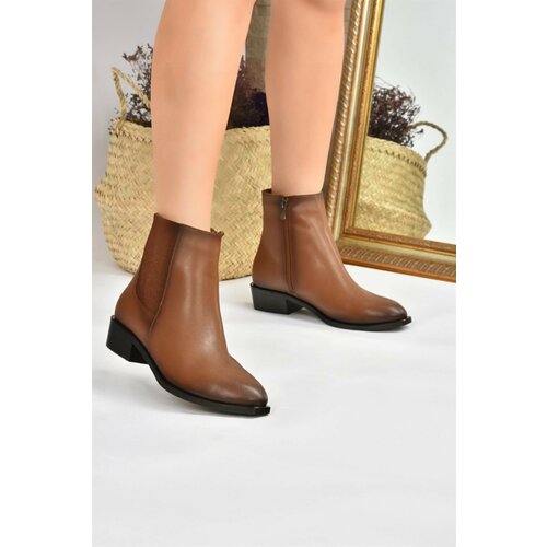 Fox Shoes Women's Camel Short Heeled Boots Slike