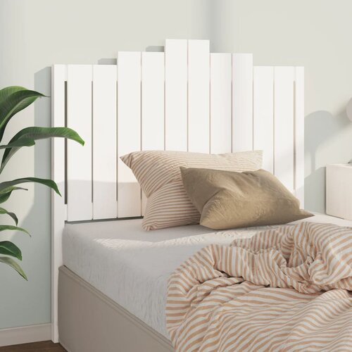 VidaXL Uzglavlje za krevet bijelo 106 x 4 x 110 cm od masivne borovine Slike