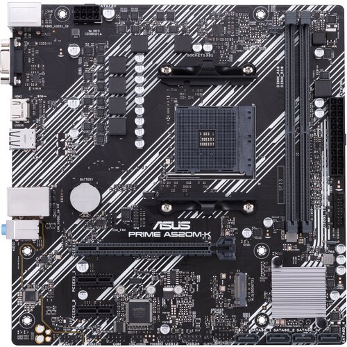 Asus PRIME A520M-K AMD A520 mikro ATX Matična ploča, 3rd 3rd Generation Ryzen 5,/7, DDR4-SDRAM, 64 GB, M.2, SATA Cene