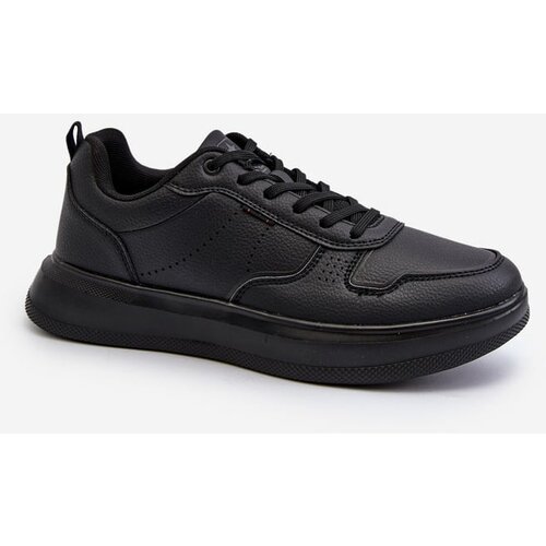 Kesi lightweight men's platform sneakers made of eco leather, black uziran Cene