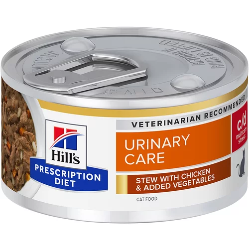 Hill’s 20 + 4 gratis! Prescription Diet 24 x 82 g - c/d Urinary Stress Stew s piletinom za mačke