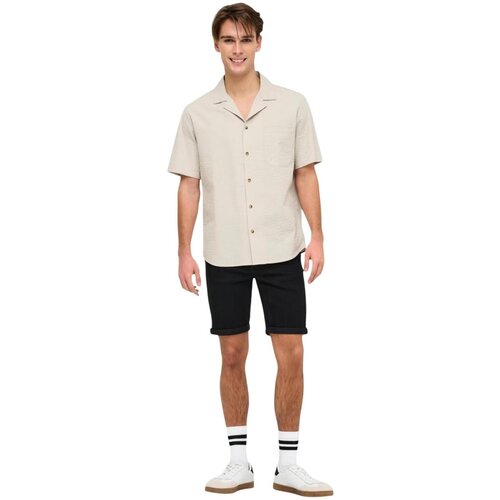 Only &amp;amp; Sons Srajce s kratkimi rokavi ONSEYE RESORT SEERS 0009 SHIRT NOOS 22030342 Bež Slike