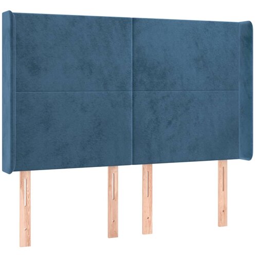 Maison Chic Vzglavna omarica - Nočna omarica - Posteljna omarica z ušesi temno modro 147x16x118/128 cm žamet, (21709786) Cene