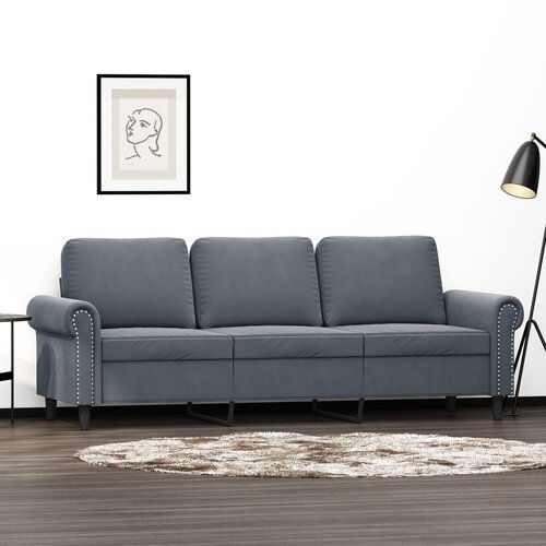 VidaXL Trosed temno siv 180 cm žamet Slike