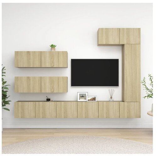  7-dijelni set TV ormarića boja hrasta sonome od iverice Cene