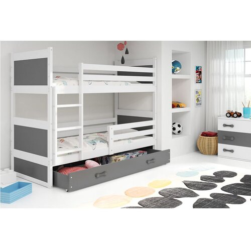  Krevet BMS Rico na kat + ladica 200x90 cm, BIA grafit Cijene