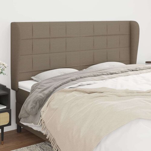  Vzglavje z u&amp;scaron;esi taupe 203x23x118/128 cm blago, (20932869) Slike