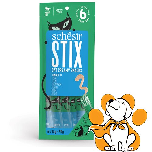 Schesir stix Cat Creamy Snacks Tuna 6x15g, Poslastice Sa Tunom Bez Žitarica Cene