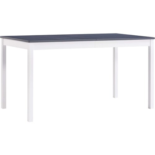 VidaXL Jedilna miza bela in siva 140x70x73 cm borovina Slike