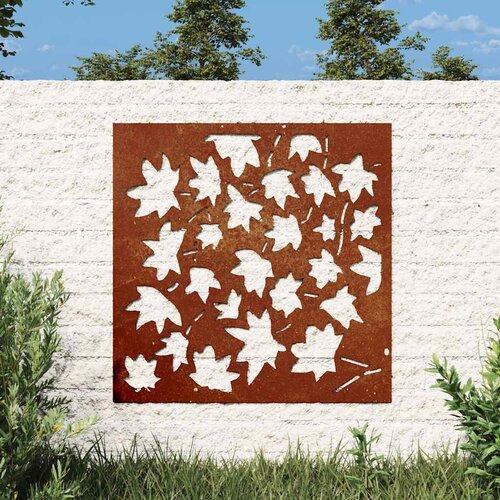  Vrtni zidni ukras 55x55 cm čelik CORTEN uzorak javorovog lišća Cene