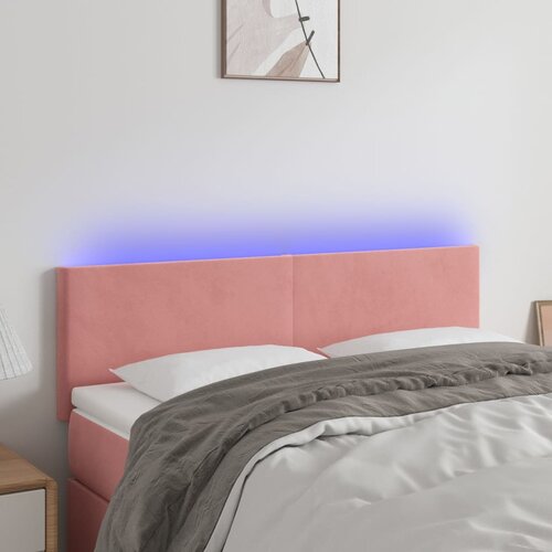 vidaXL LED uzglavlje ružičasto 144x5x78/88 cm baršunasto Cijene