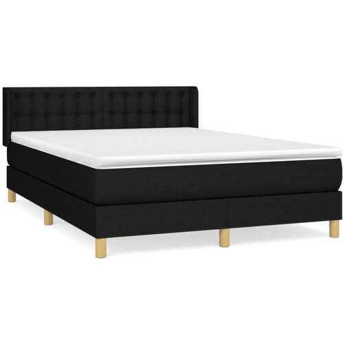 vidaXL Box spring posteljni z vzmetnico črn 140x190 cm blago, (20897199) Cene