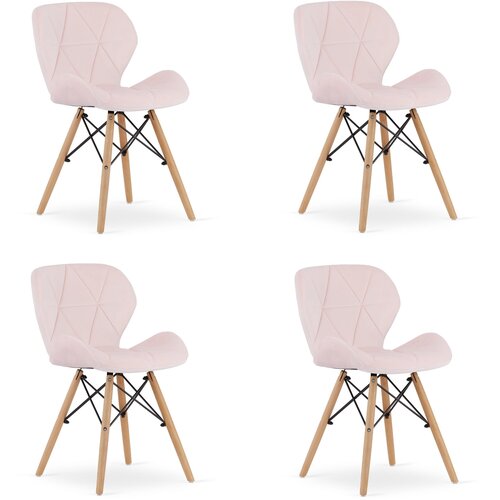 Brandless Žametni stol LAGO - roza x 4, (22030818) Cene