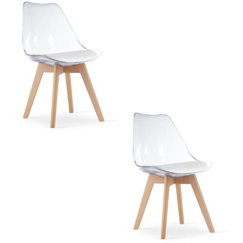 Brandless Stol MARK - prozoren / naravne noge x 2, (22030619) Slike