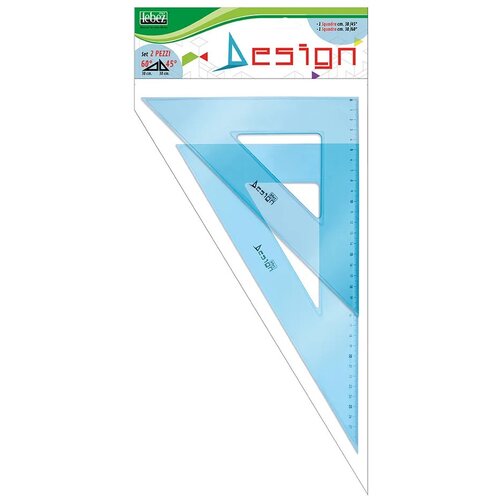  Ravnilo trikotnik set 45° in 60° 30cm lebez pvc svetlo moder 761 LEBEZ Cene