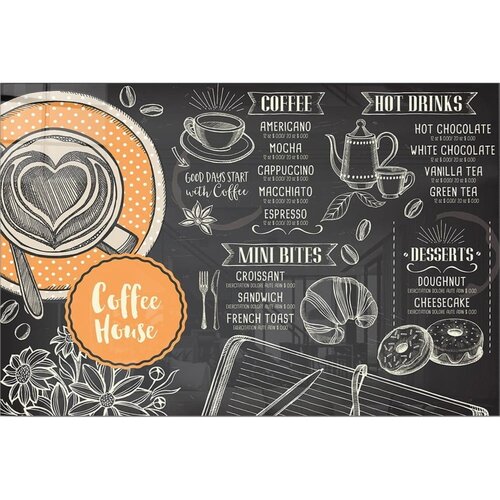 Wallity Steklena slika 100x70 cm Coffee House &amp;ndash; Wallity Slike