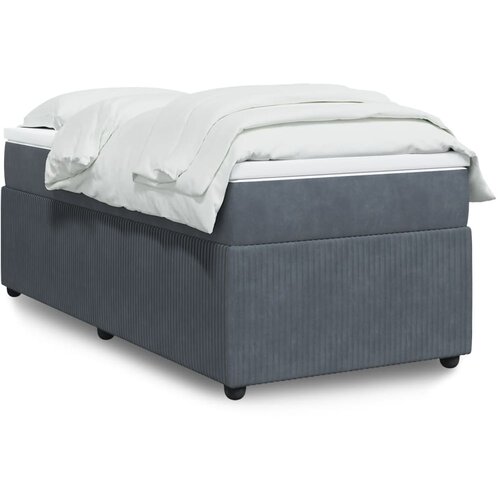 VidaXL Box spring postelja z vzmetnico temno siva 80x200 cm žamet Slike