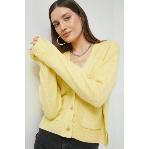 Abercrombie & Fitch Kardigan s primjesom vune za žene, boja: žuta, lagani
