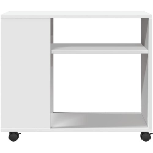 Bočni stolić s kotačima bijeli 70x35x60 cm konstruirano drvo Slike