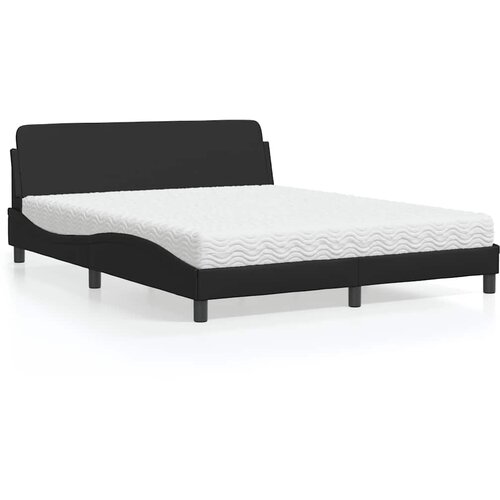 Krevet s madracem Dover crni 160 x 200 cm od umjetne kože Cene