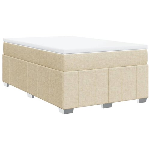 vidaXL Box spring postelja z vzmetnico krem 120x190 cm blago, (21307210) Cene