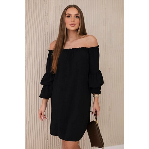 Kesi Spanish dress with frills on the sleeve black Slike