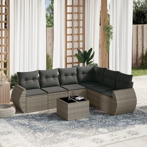 vidaXL 7-dijelni set vrtnih sofa sivi od poliratana Cijene