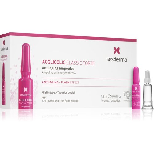 Sesderma Acglicolic Classic Forte Facial vlažilni serum proti gubam z AHA 10 x 1.5 ml Slike