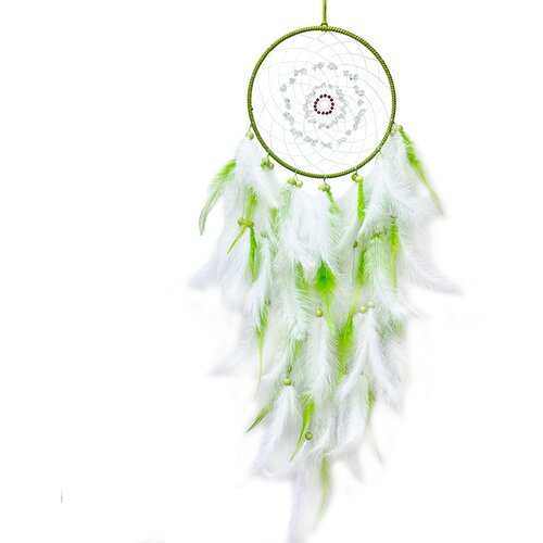 INF Boho stenska dekoracija iz perja, stenska dekoracija za spalnico green+white, (21779028) Cene