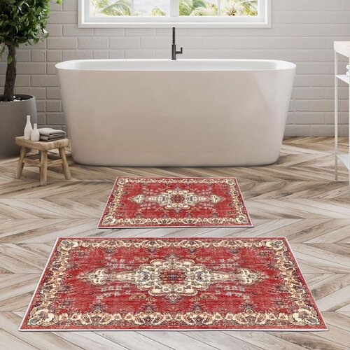  KT483 Multicolor Bathmat Set (2 Pieces) Cene