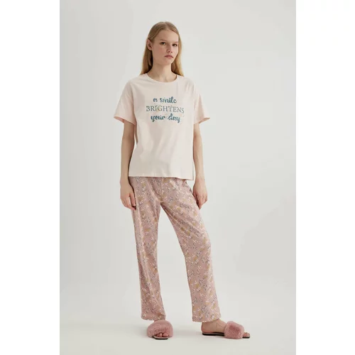Defacto Fall in Love Printed 2 Piece Pajama Set
