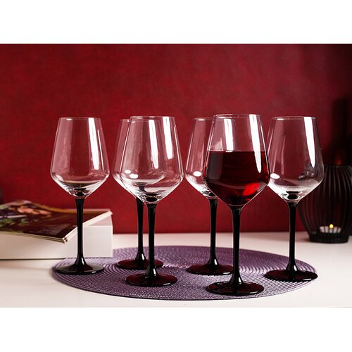 Altom design Set Ča&scaron;a za Vino Rubin Black 370 ml - 6 Komada Cijene