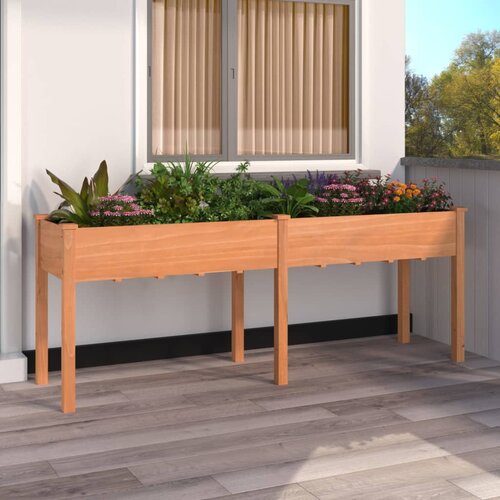 vidaXL Korito s podlogo rjave barve 203x53x76 cm trden les jelke Cene