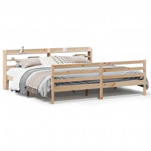 vidaXL Okvir kreveta s uzglavljem 200 x 200 cm od masivne borovine vidaXL Okvir kreveta s uzglavljem 200 x 200 cm od masivne borovine